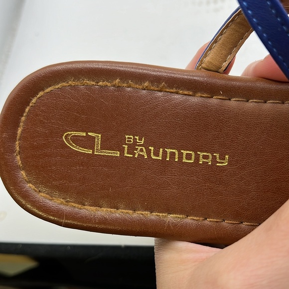 CL By Laundry Nida Sandals Thongs Shoes Peacock Braided Blue Gold Womens 7.5 - Picture 13 of 15